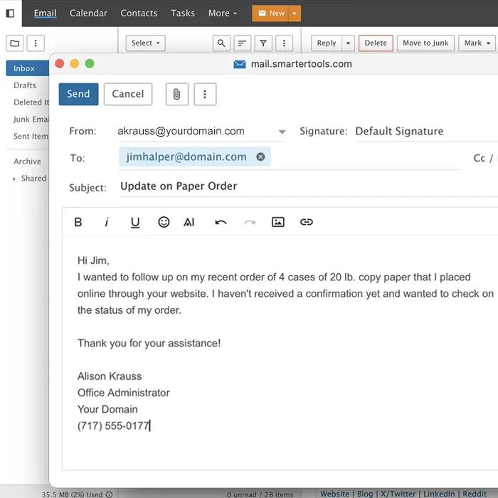Güçlü Webmail Arayüzü