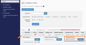 cPanel'de Alan Adı askıya alma
