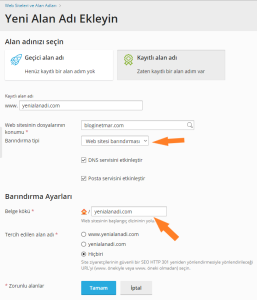 Addon Domain Ekleme