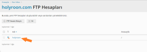 Plesk FTP Şifre değiştirme