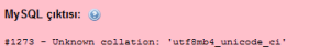 Unknown collation utf8mb4_unicode_ci