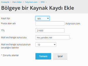 Yandex Mail Yönlendirme