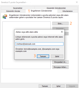 E-mail Kara Listeye Nasıl Eklenir