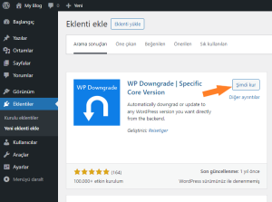 WordPress Sürümü Nasıl Düşürülür