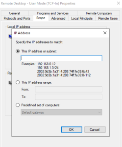 RDP ip whitelist