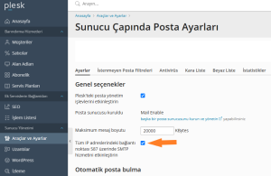Plesk smtp port
