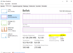 Sunucuda CMD (Komut istemi) ile Ram Mhz Değeri Öğrenme