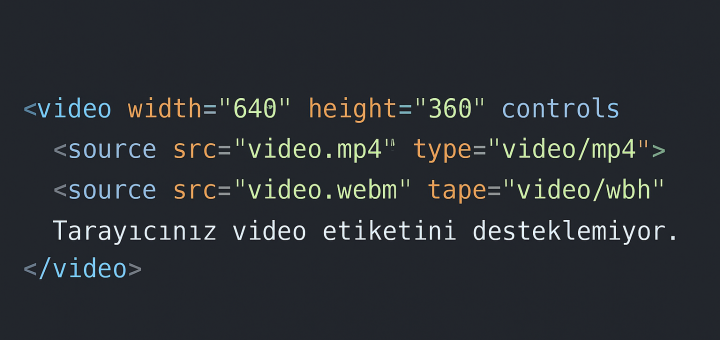HTML Video Ekleme
