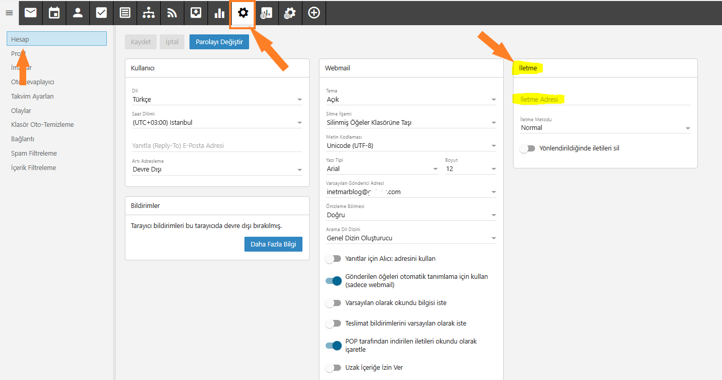 E Posta Yönlendirme