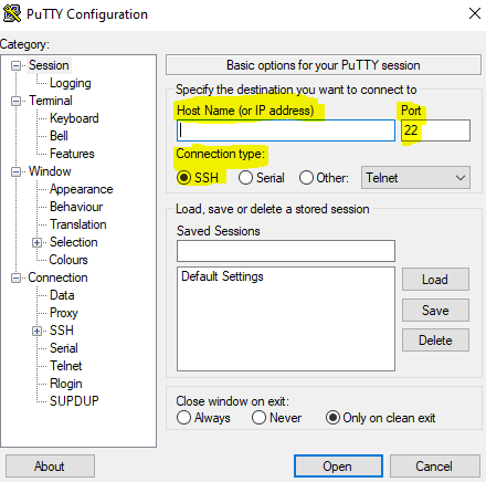 Linux sunucuya Bağlanma İşlemi