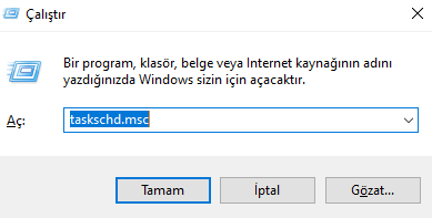 Windows Zamanlanmış Görevleri Kapatma